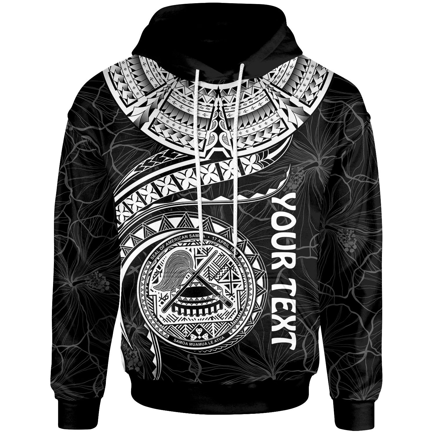 American Samoa Polynesian Custom Hoodie American Samoan Waves (White) Unisex White - Polynesian Pride