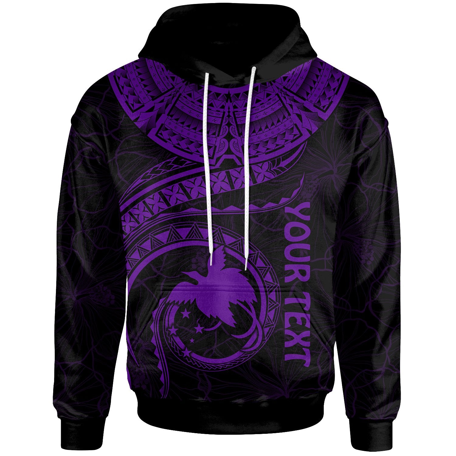 Papua New Guinea Polynesian Custom Hoodie Papua New Guinea Waves (Purple) Unisex Purple - Polynesian Pride