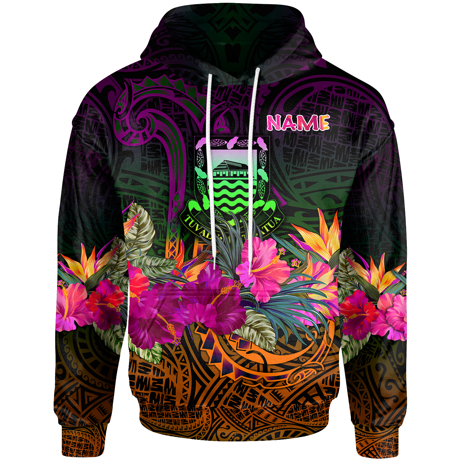 Tuvalu Custom Hoodie Summer Hibiscus Unisex Reggae - Polynesian Pride