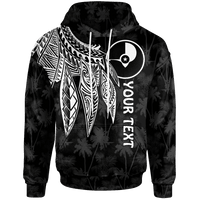 Yap Custom Hoodie Polynesian Wings (White) Unisex White - Polynesian Pride