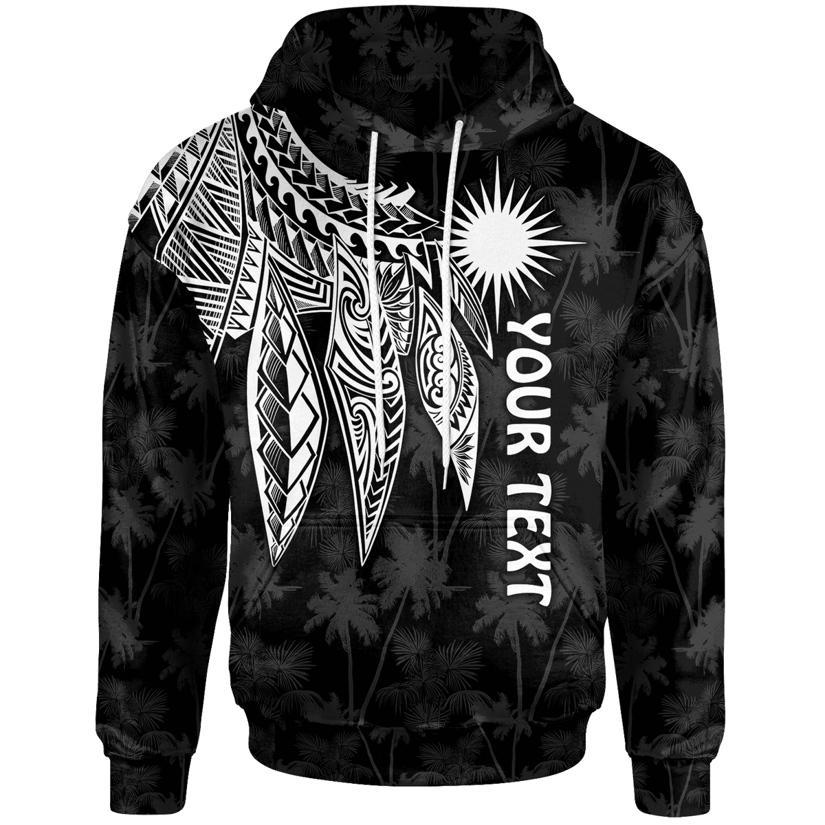 Marshall Islands Custom Hoodie Polynesian Wings (White) Unisex White - Polynesian Pride