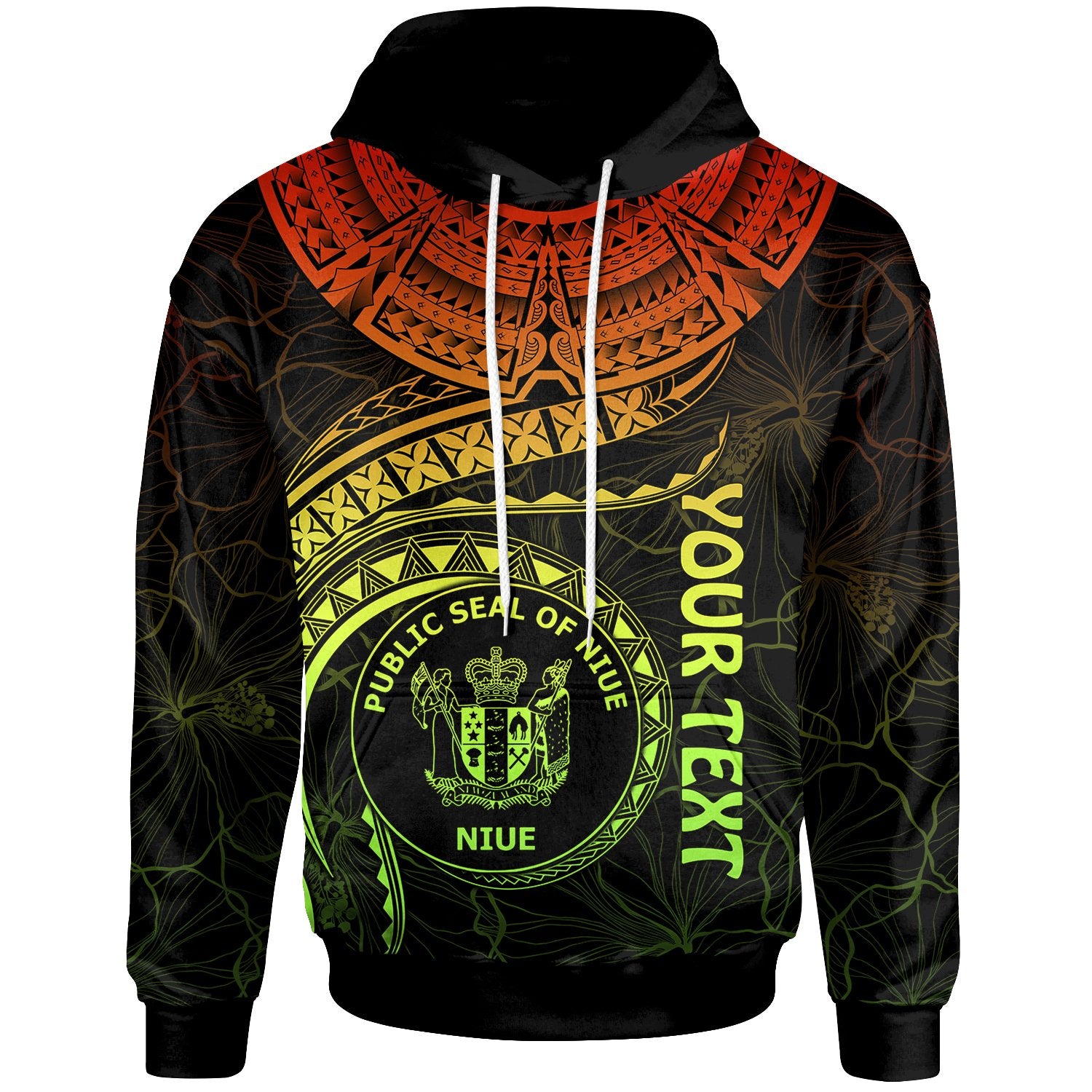 Niue Polynesian Custom Hoodie Niue Waves (Reggae) Unisex Reggae - Polynesian Pride