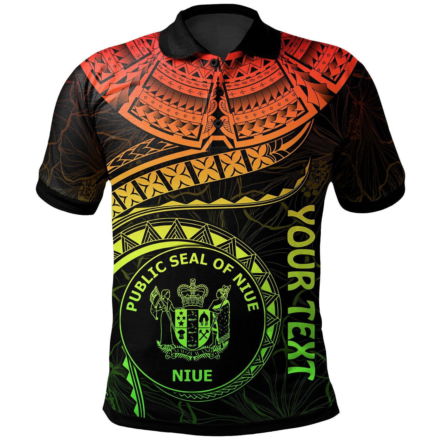 Niue Polynesian Custom Polo Shirt Niue Waves (Reggae) Unisex Reggae - Polynesian Pride