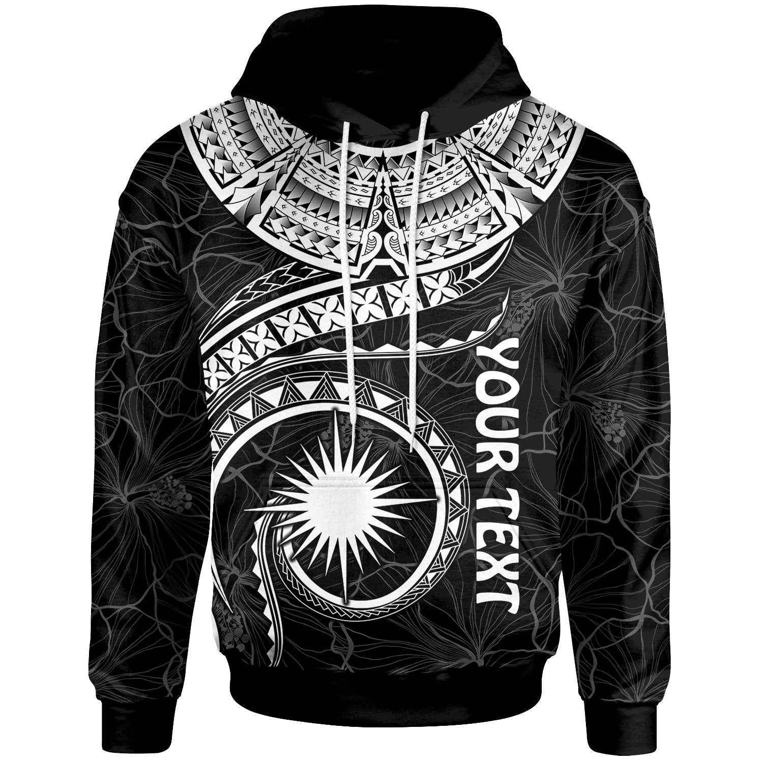 Marshall Islands Polynesian Custom Hoodie Marshall Islands Waves (White) Unisex White - Polynesian Pride