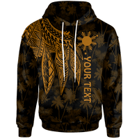 The Philippines Custom Hoodie Polynesian Wings (Golden) Unisex Golden - Polynesian Pride