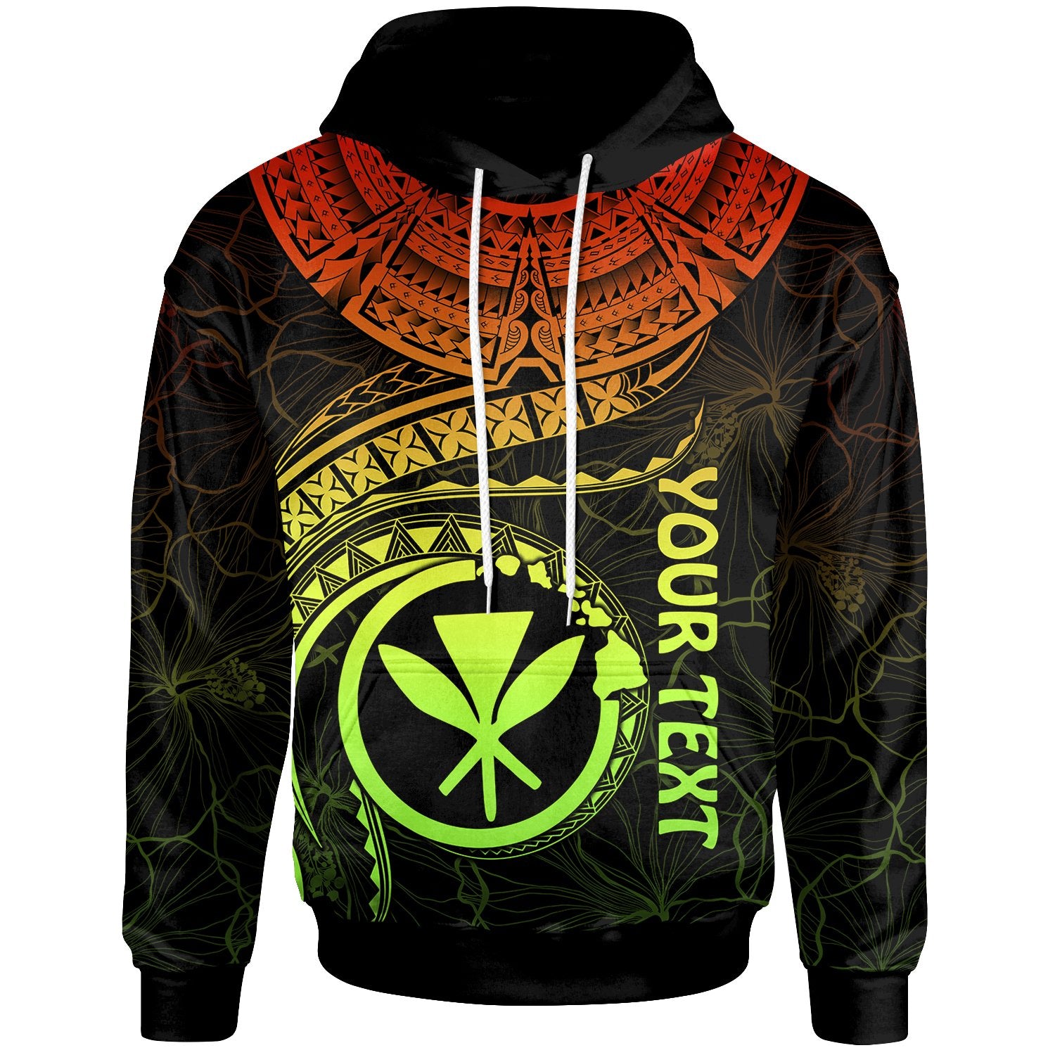 Polynesian Hawaii Kanaka Maoli Custom Hoodie Hawaiian Waves (Reggae) Unisex Reggae - Polynesian Pride