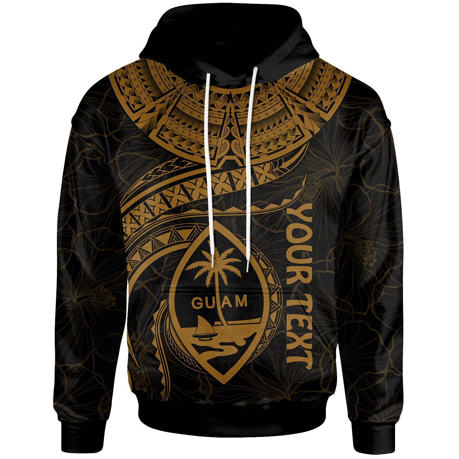 Guam Polynesian Custom Hoodie Guam Waves (Golden) Unisex Golden - Polynesian Pride