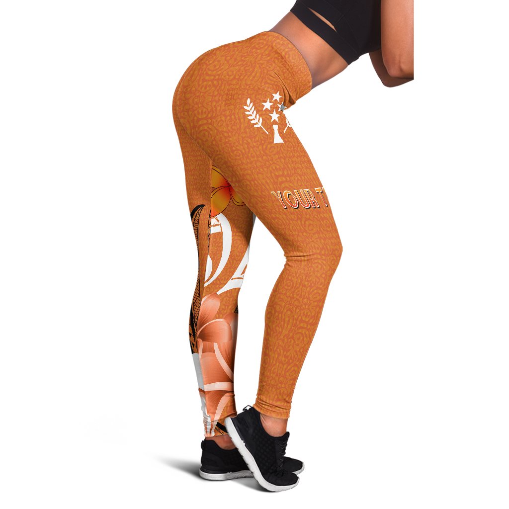 Custom Kosrae Personalised Leggings - Kosrae Spirit Orange - Polynesian Pride