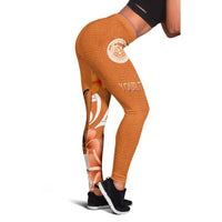 Custom Hawaii Personalised Leggings - Hawaii Seal Hawaiian Spirit Orange - Polynesian Pride