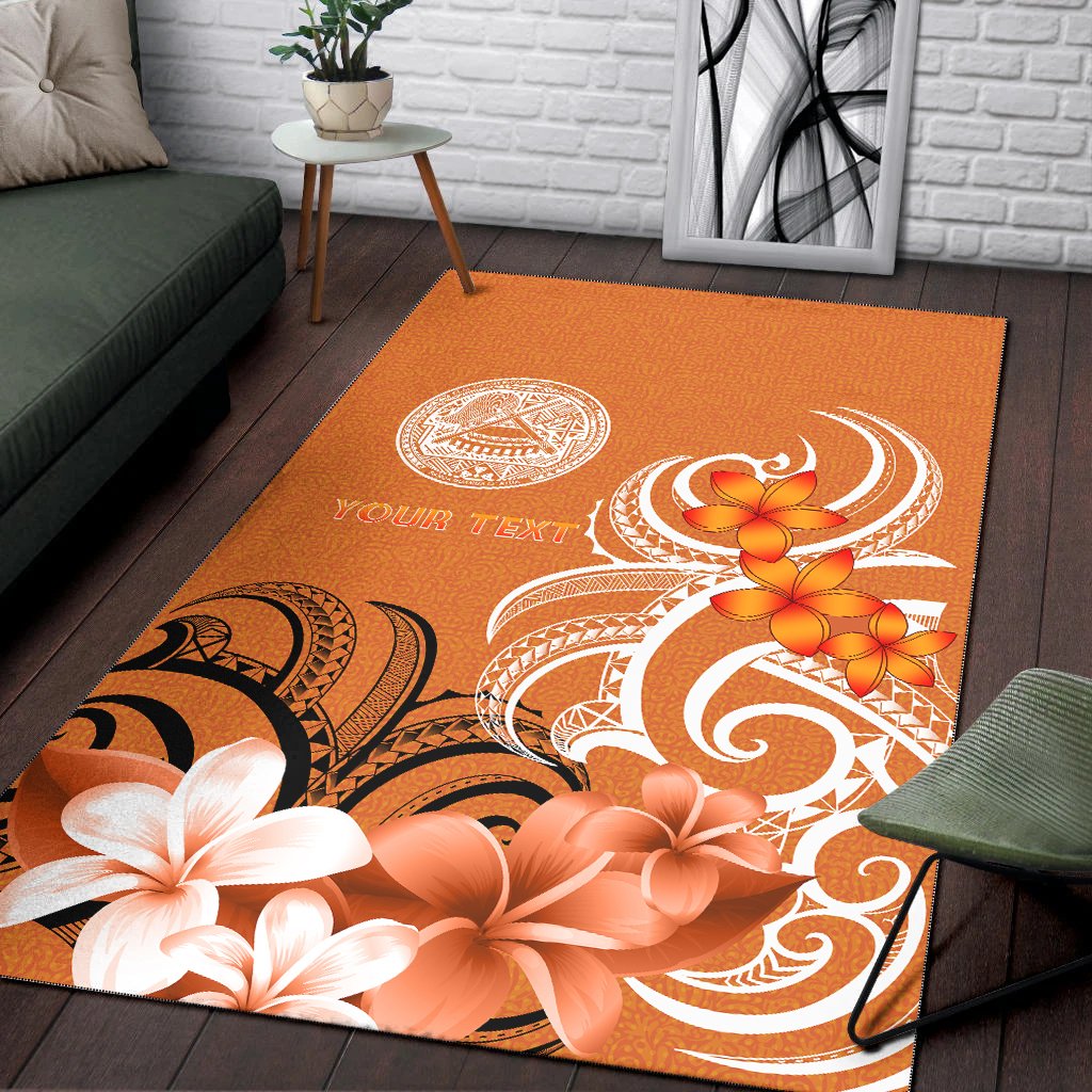 Custom American Samoa Personalised Area Rug - American Samoa Spirit Orange - Polynesian Pride