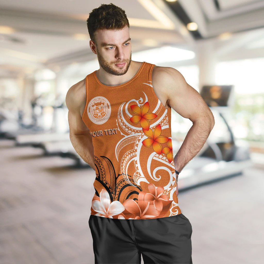 Custom Hawaii Personalised Men's Tank Top - Hawaii Seal Hawaiian Spirit Orange - Polynesian Pride