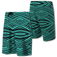 Hawaii Polynesian Tatau Board Shorts Turquoise Men Turquoise - Polynesian Pride