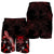 Tuvalu Polynesian Men's Shorts - Turtle With Blooming Hibiscus Red - Polynesian Pride