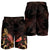 Tokelau Polynesian Men's Shorts - Turtle With Blooming Hibiscus Gold - Polynesian Pride