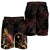 Chuuk Polynesian Men's Shorts - Turtle With Blooming Hibiscus Gold - Polynesian Pride