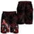 Kosrae Polynesian Men's Shorts - Turtle With Blooming Hibiscus Red - Polynesian Pride