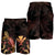 Hawaii Polynesian Men's Shorts - Turtle With Blooming Hibiscus Gold - Polynesian Pride