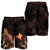 Papua New Guinea Polynesian Men's Shorts - Turtle With Blooming Hibiscus Gold - Polynesian Pride