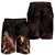 Yap Polynesian Men's Shorts - Turtle With Blooming Hibiscus Gold - Polynesian Pride