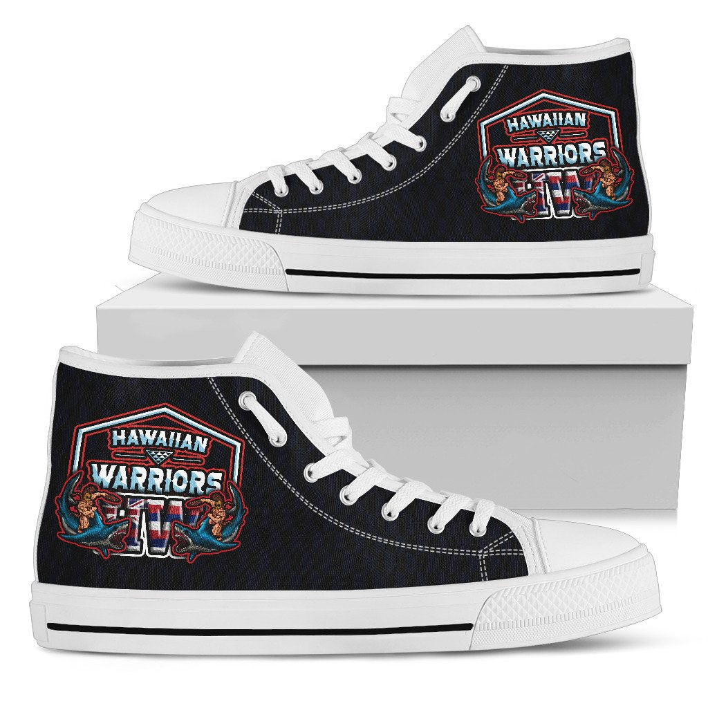 Polynesian Hawaii High Top Shoes - Shark Warrior - Polynesian Pride