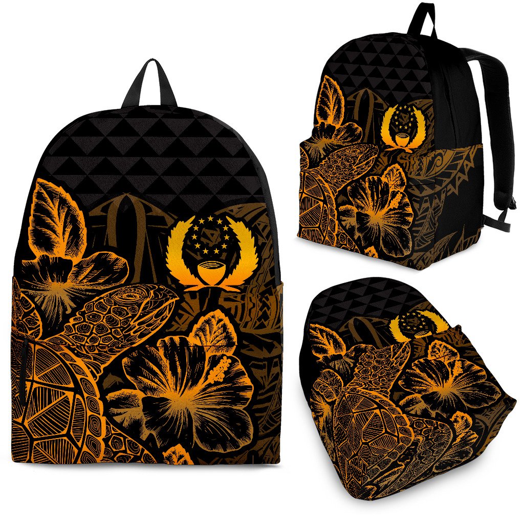Pohnpei Polynesian Backpack Turtle Hibiscus Gold Gold - Polynesian Pride