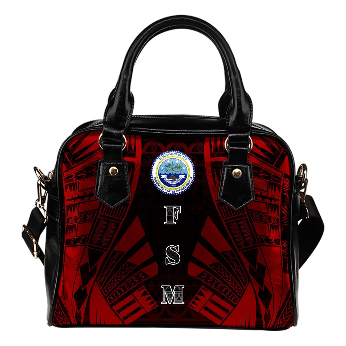 Federated States Of Micronesia Shoulder Handbag - Polynesian Tattoo Red One Size Red - Polynesian Pride