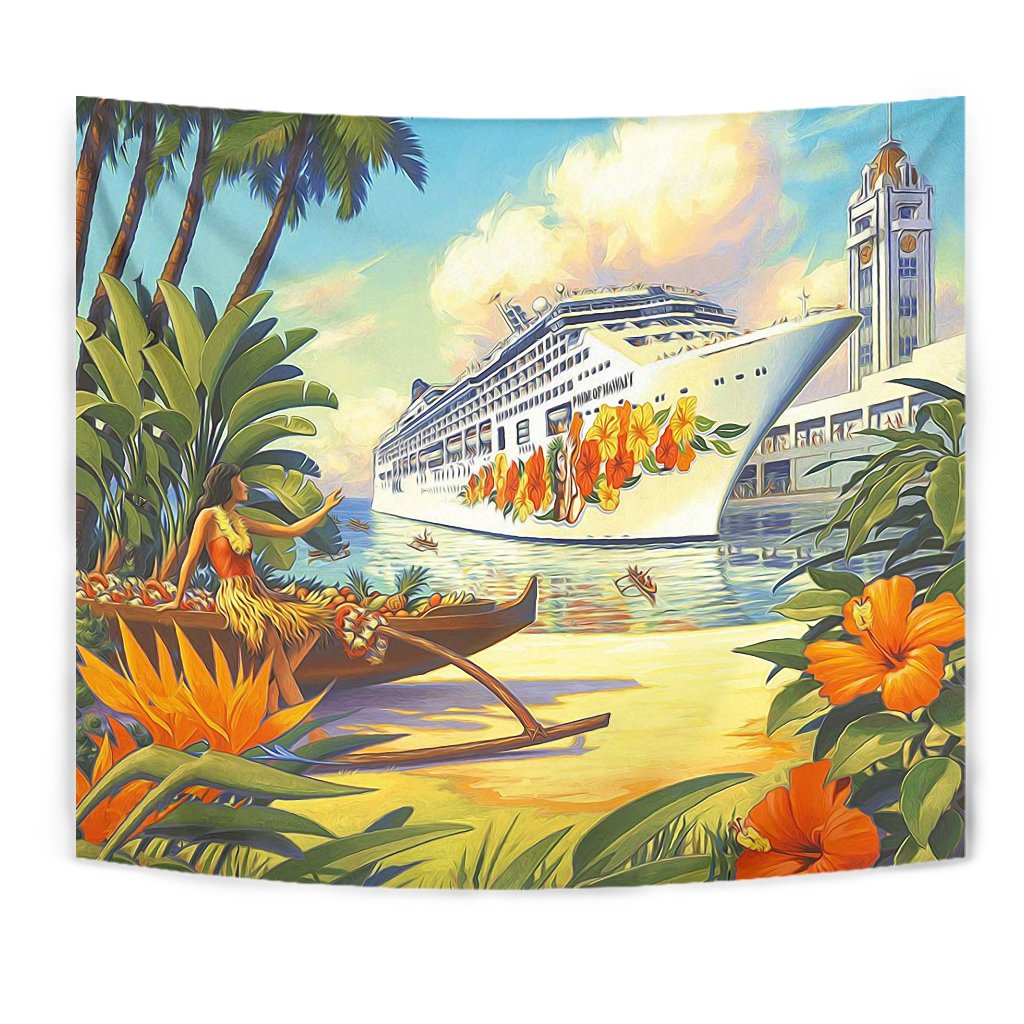 Hawaii Modern Tapestry Wall Tapestry Yellow - Polynesian Pride