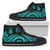 New Caledonia High Top Canvas Shoes - Turquoise Tentacle Turtle Unisex Black - Polynesian Pride