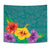 Hawaii Hibiscus More Color Tapestry Wall Tapestry Green - Polynesian Pride