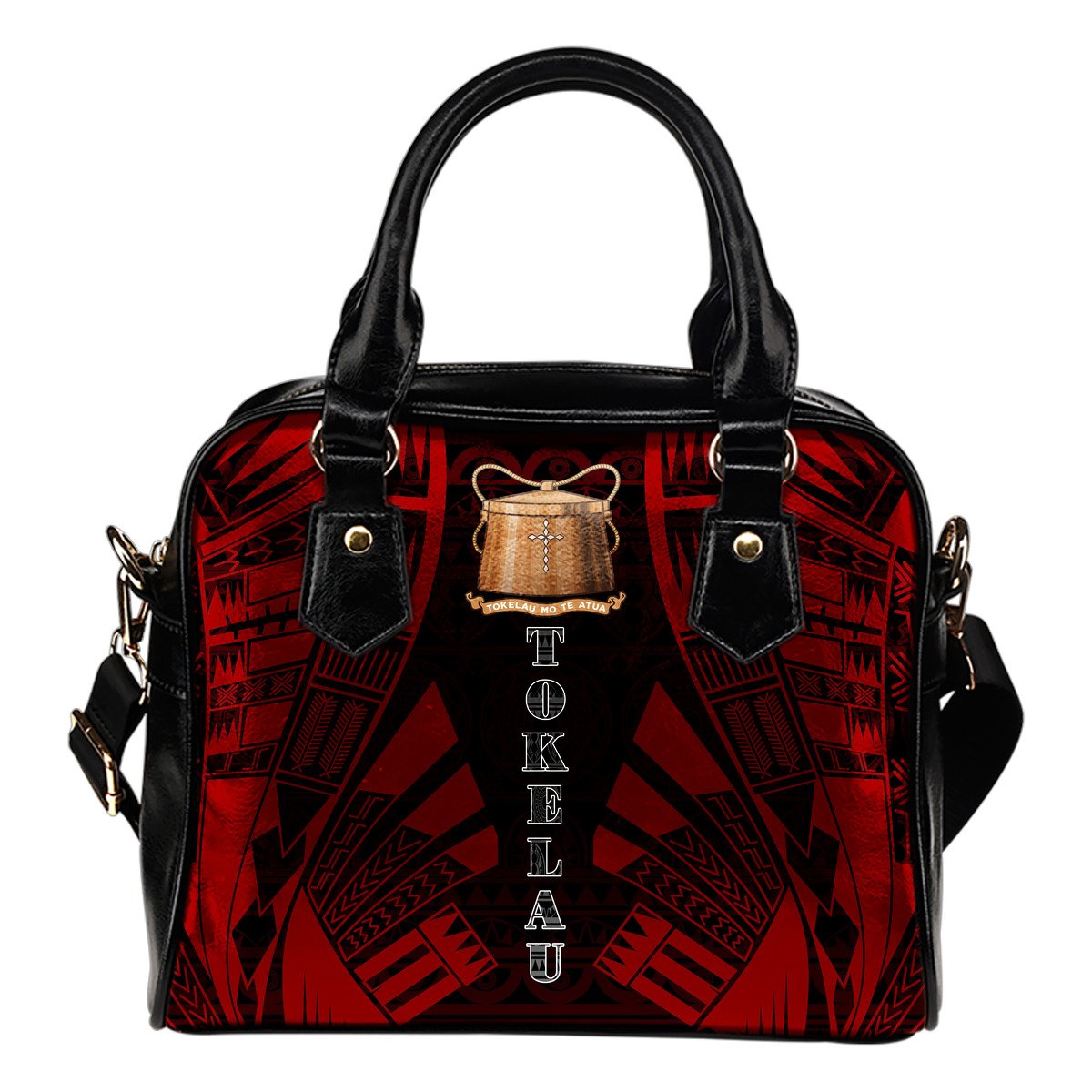 Tokelau Shoulder Handbag - Polynesian Tattoo Red One Size Red - Polynesian Pride