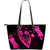 Hawaii Hibiscus Banzai Surfing Large Leather Tote Pink Pink - Polynesian Pride