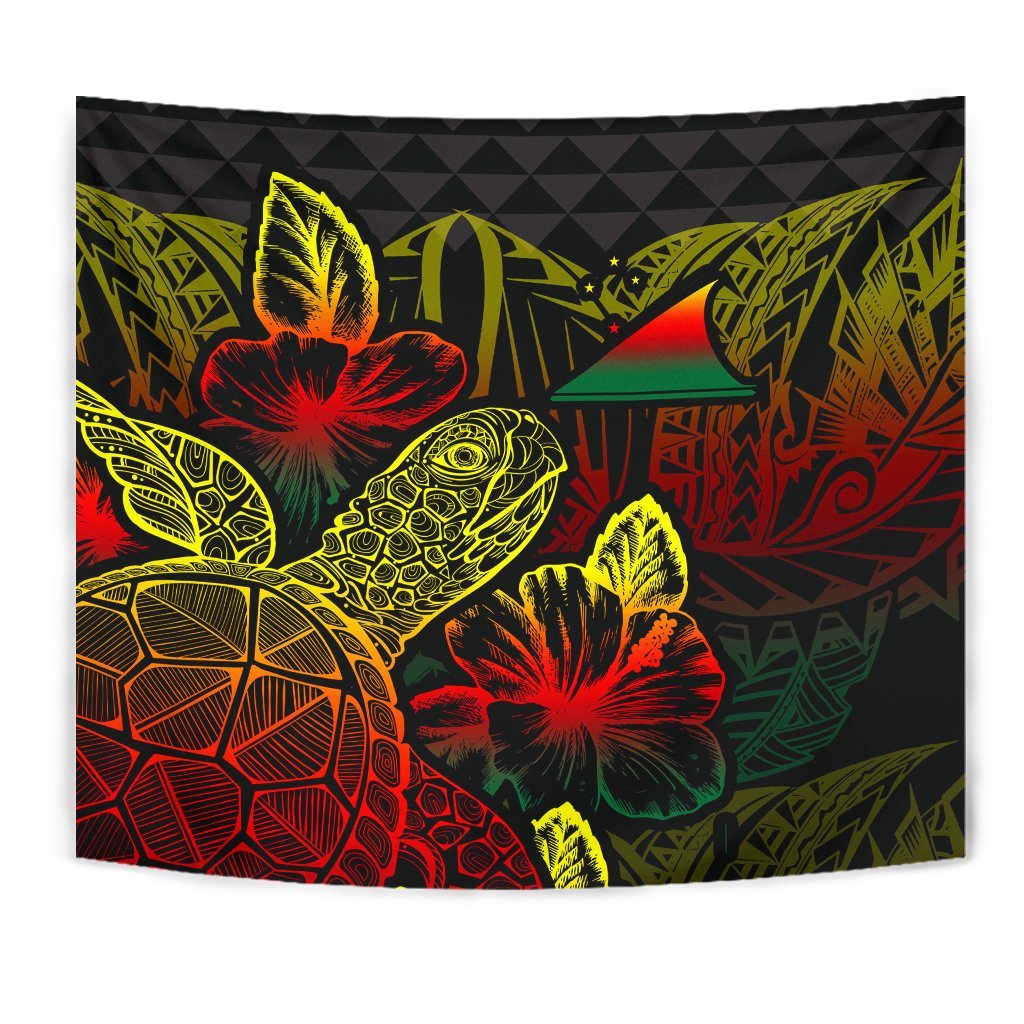 Tokelau Tapestry - Turtle Hibiscus Pattern Reggae - Polynesian Pride