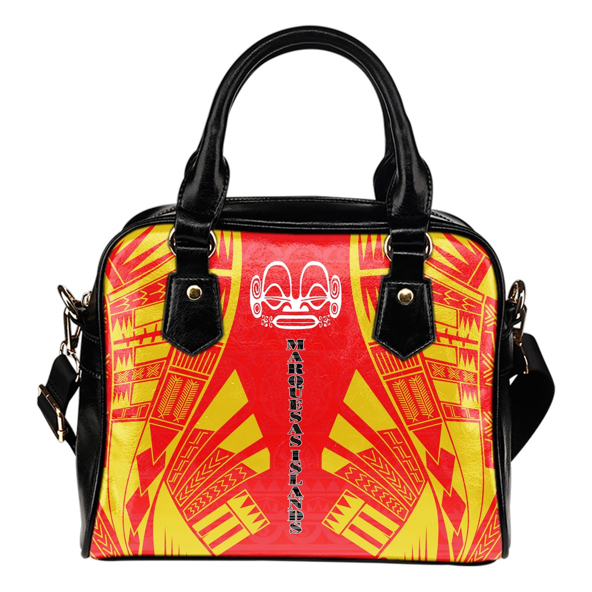 Marquesas Islands Shoulder Handbag - Polynesian Tattoo Flag One Size White - Polynesian Pride