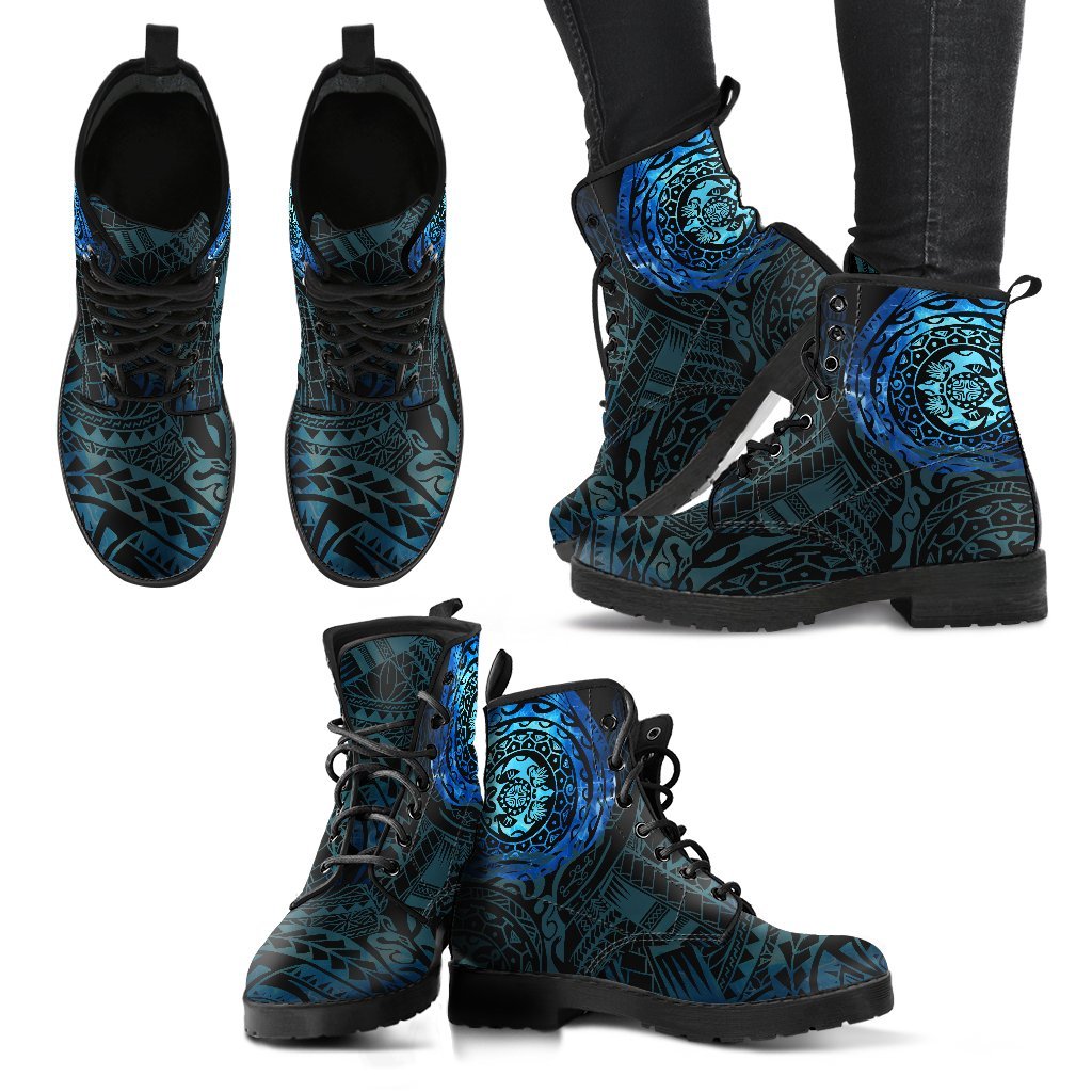 Polynesian Tattoo Style Leather Boots Special Version A7 - Polynesian Pride