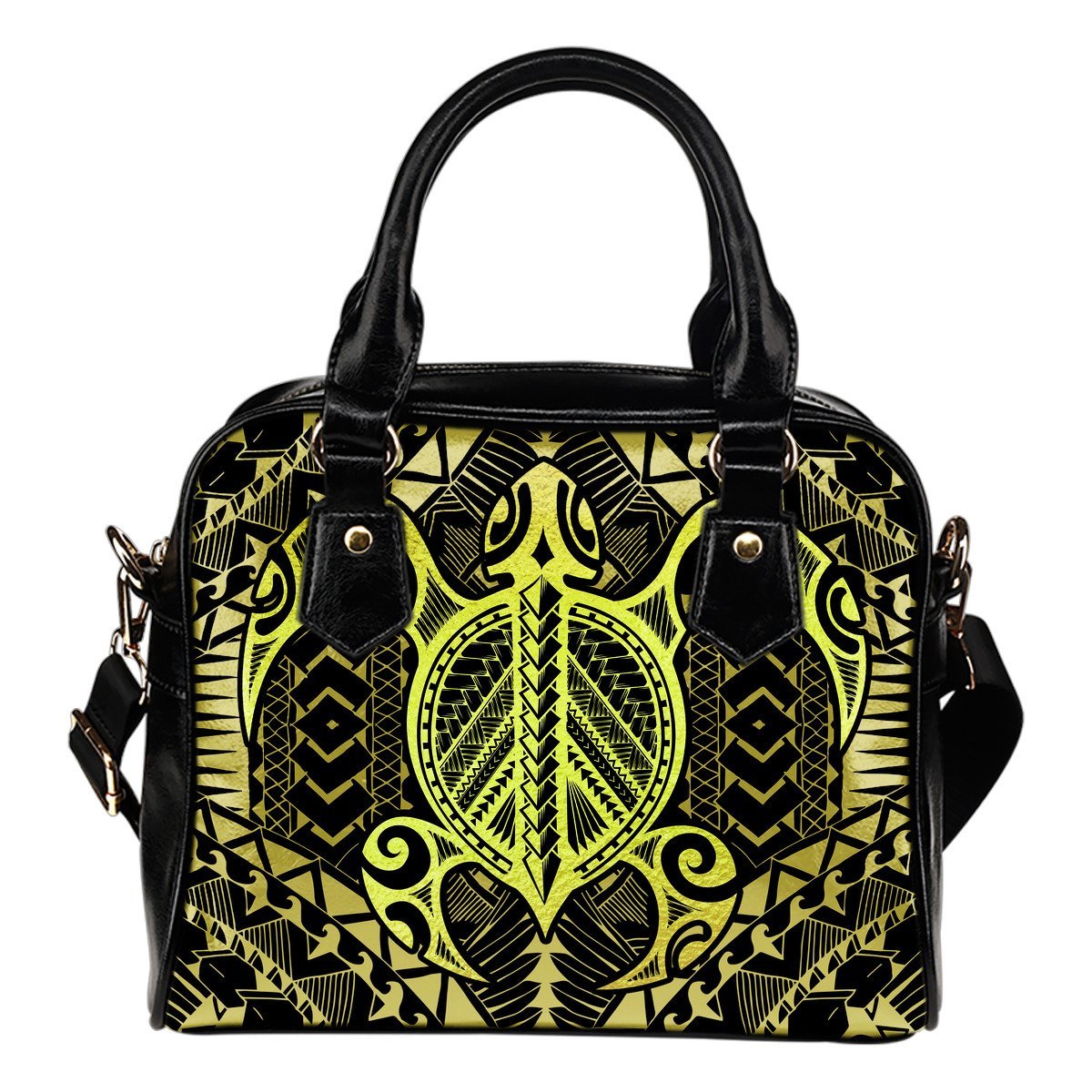 Polynesian Turtle Shoulder Handbag (Gold) A6 One Size Gold - Polynesian Pride
