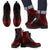 Northern Mariana Islands Leather Boots - Polynesian Red Chief Version Black - Polynesian Pride