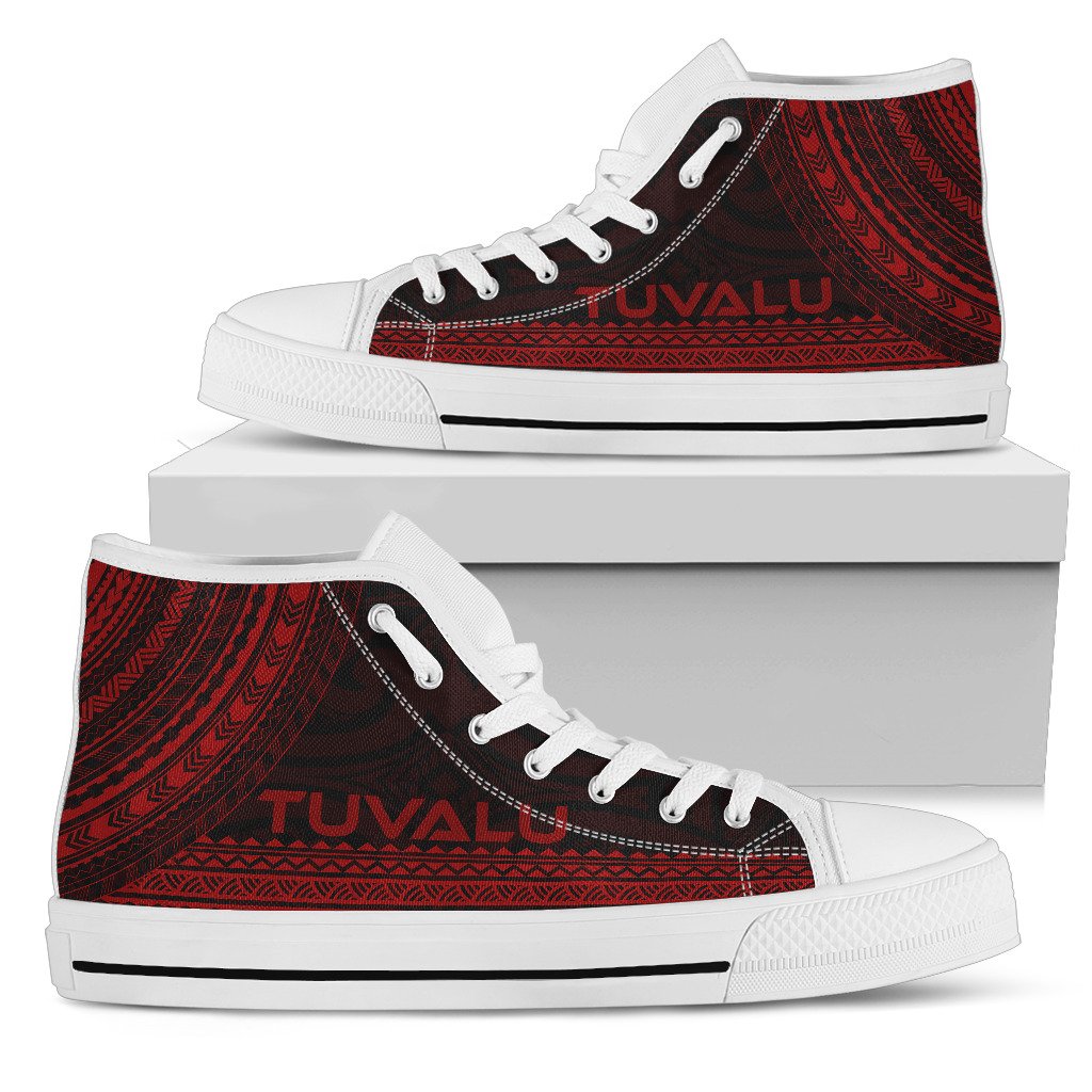 Tuvalu High Top Shoes - Polynesian Red Chief Version Unisex Black - Polynesian Pride