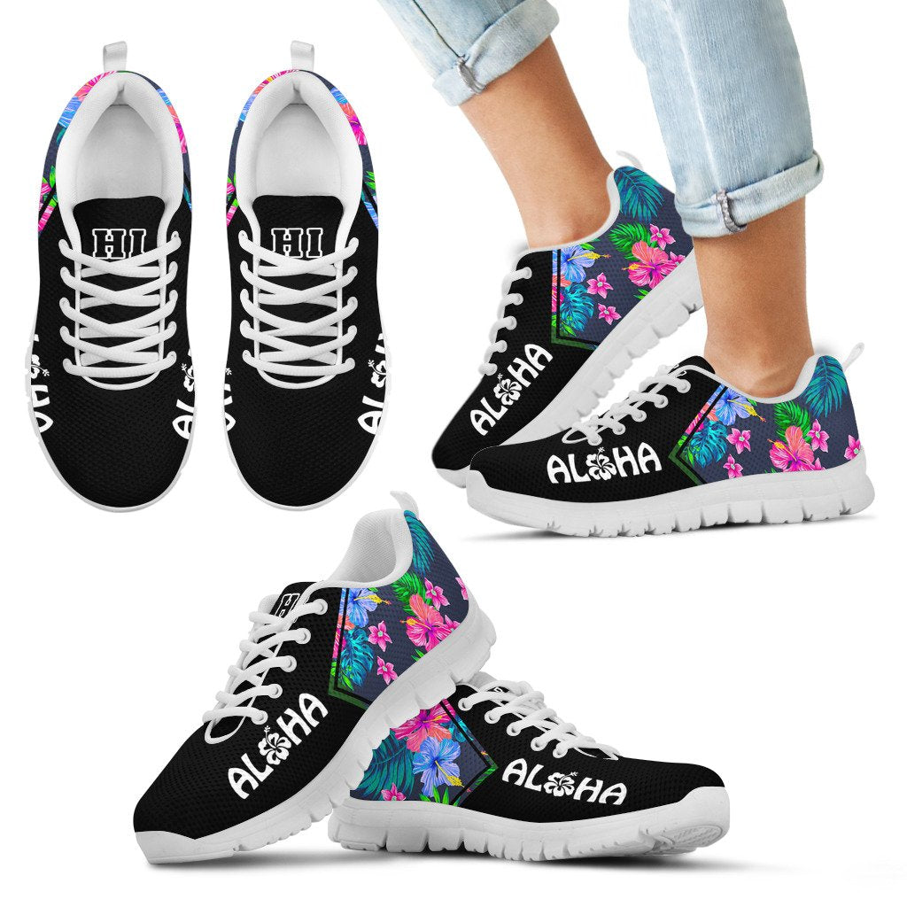 hawaiiTriangle Sneakers Black Kid's Sneakers White - Polynesian Pride