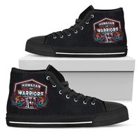 Polynesian Hawaii High Top Shoes - Shark Warrior Unisex Black - Polynesian Pride