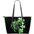 Hibiscus Plumeria Mix Polynesian Green Turtle Large Leather Tote Green - Polynesian Pride