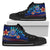 Samoa High Top Shoes Blue - Vintage Tribal Mountain Unisex Black - Polynesian Pride