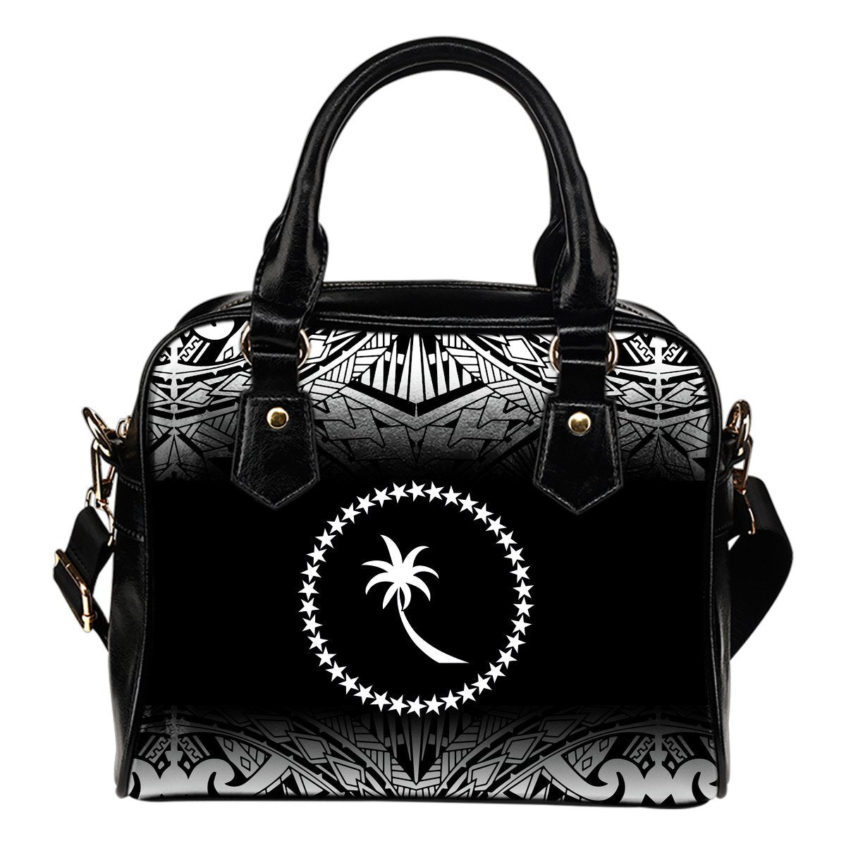 Chuuk Shoulder Handbag - Micronesian Black Fog Style One Size Black - Polynesian Pride