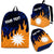 Nauru Custom Personalised Backpack - Melting Style Yellow - Blue - Polynesian Pride