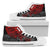 Tahiti Polynesian High Top Shoes - Red Turtle Hibiscus Flowing Unisex White - Polynesian Pride