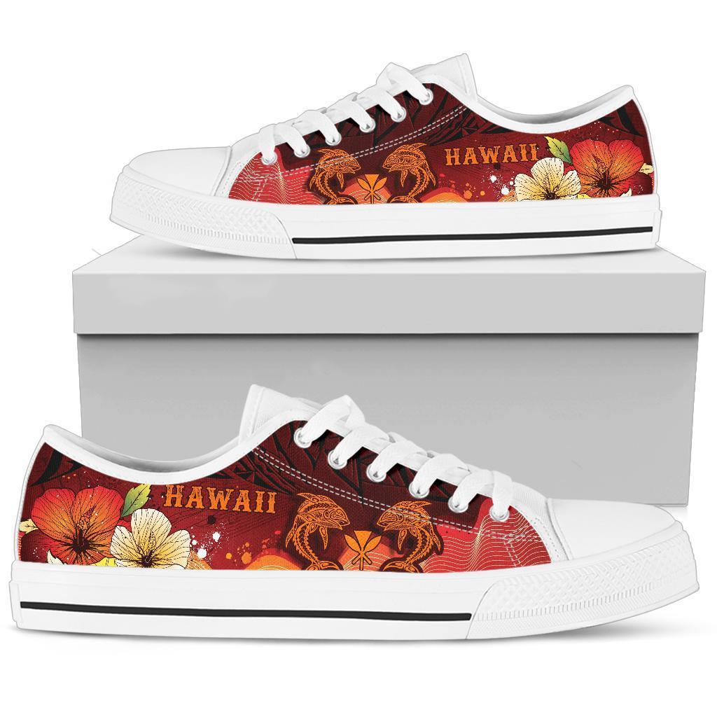 Hawaii Low Top Shoes - Tribal Tuna Fish - Polynesian Pride