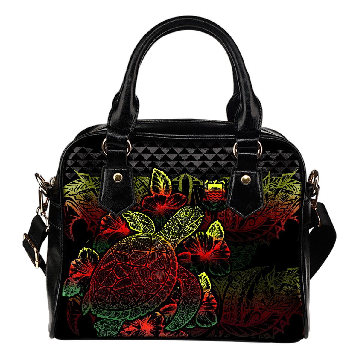 Tuvalu Polynesian Shoulder Handbag Turtle Hibiscus Reggae One Size Reggae - Polynesian Pride