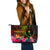 Chuuk Polynesian Personalised Large Leather Tote Bag - Hibiscus and Banana Leaves Reggae - Polynesian Pride