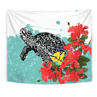 Hawaii Turle Sea Hibiscus Tapestry - Polynesian Pride
