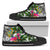 Tuvalu High Top Shoes White - Turtle Plumeria Banana Leaf Unisex Black - Polynesian Pride