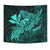 Hula Girl Hibiscus Kanaka Poly Tapestry - Turquoise - Polynesian Pride
